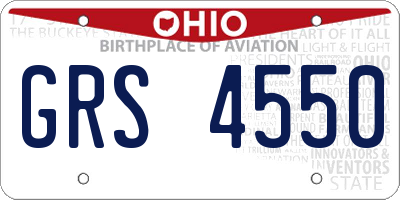 OH license plate GRS4550