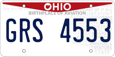 OH license plate GRS4553