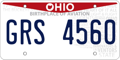 OH license plate GRS4560