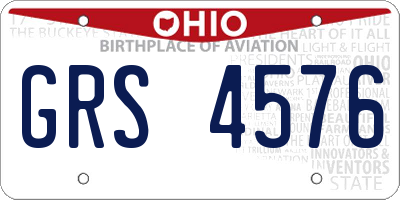 OH license plate GRS4576