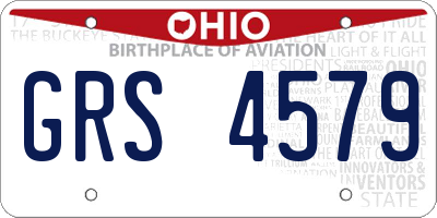 OH license plate GRS4579
