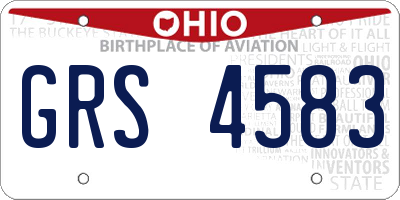 OH license plate GRS4583