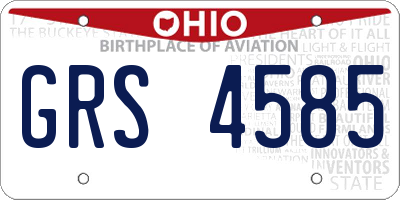 OH license plate GRS4585