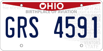 OH license plate GRS4591