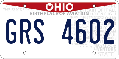 OH license plate GRS4602