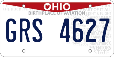 OH license plate GRS4627