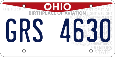 OH license plate GRS4630