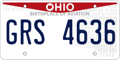 OH license plate GRS4636