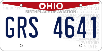 OH license plate GRS4641