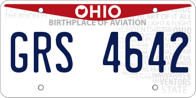 OH license plate GRS4642