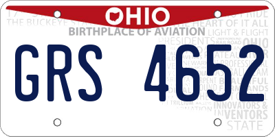 OH license plate GRS4652