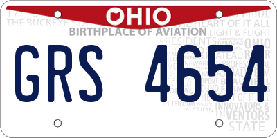 OH license plate GRS4654