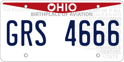OH license plate GRS4666