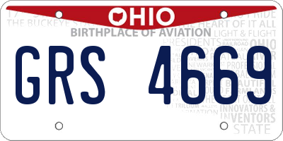 OH license plate GRS4669