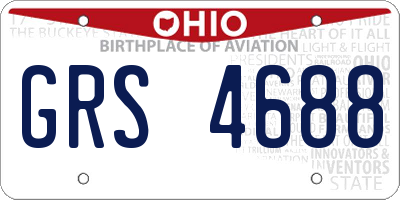 OH license plate GRS4688