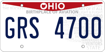 OH license plate GRS4700