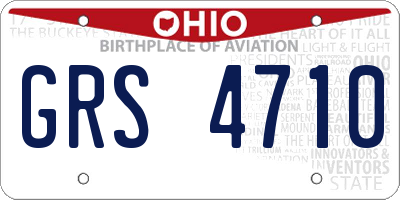 OH license plate GRS4710