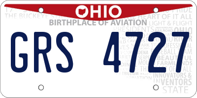 OH license plate GRS4727