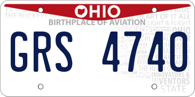 OH license plate GRS4740