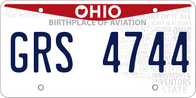 OH license plate GRS4744