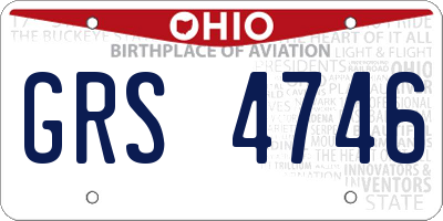 OH license plate GRS4746