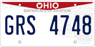 OH license plate GRS4748