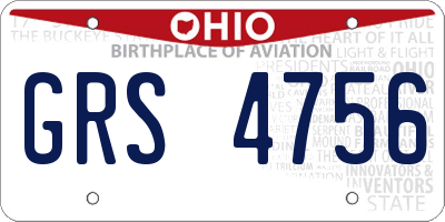 OH license plate GRS4756