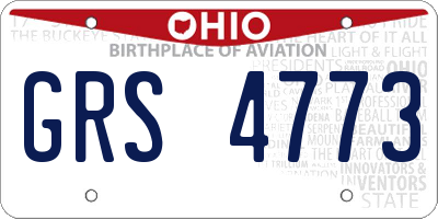 OH license plate GRS4773