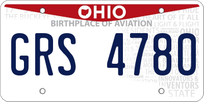 OH license plate GRS4780