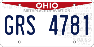 OH license plate GRS4781