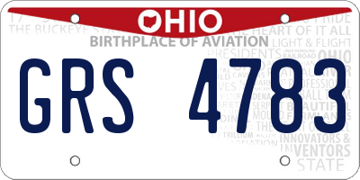 OH license plate GRS4783