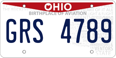 OH license plate GRS4789