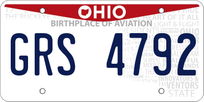 OH license plate GRS4792