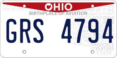 OH license plate GRS4794