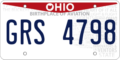 OH license plate GRS4798