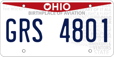 OH license plate GRS4801