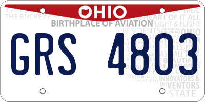 OH license plate GRS4803