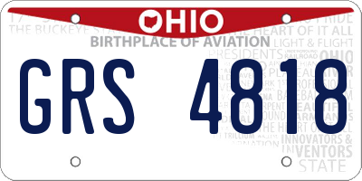 OH license plate GRS4818