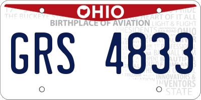 OH license plate GRS4833
