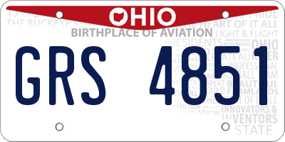 OH license plate GRS4851