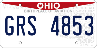 OH license plate GRS4853