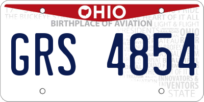 OH license plate GRS4854