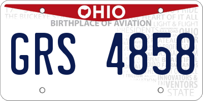 OH license plate GRS4858