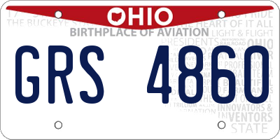 OH license plate GRS4860