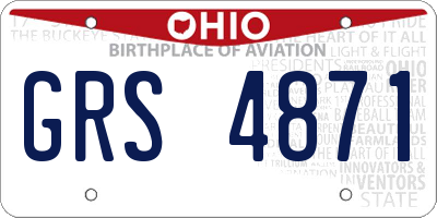 OH license plate GRS4871