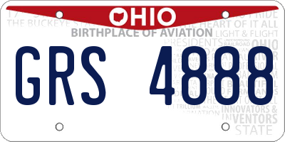 OH license plate GRS4888