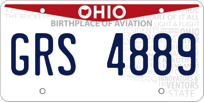 OH license plate GRS4889