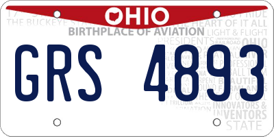 OH license plate GRS4893