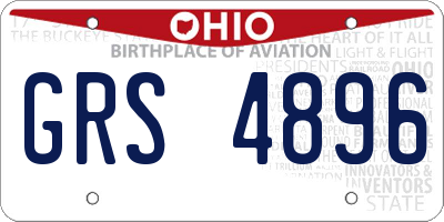 OH license plate GRS4896