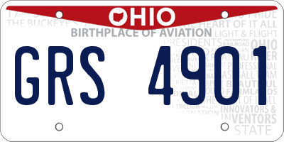 OH license plate GRS4901
